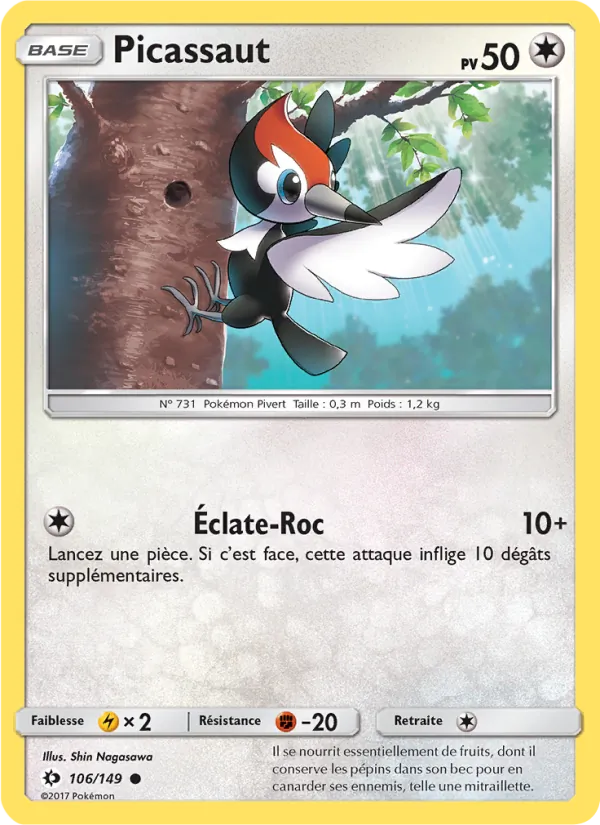 Carte Pokémon Picassaut 106/149 de l'extension Soleil et Lune