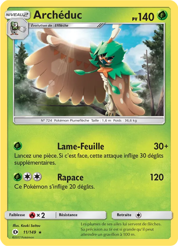 Carte Pokémon Archéduc 11/149 de l'extension Soleil et Lune