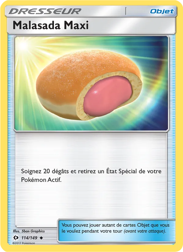 Carte Pokémon Malasada Maxi 114/149 de l'extension Soleil et Lune