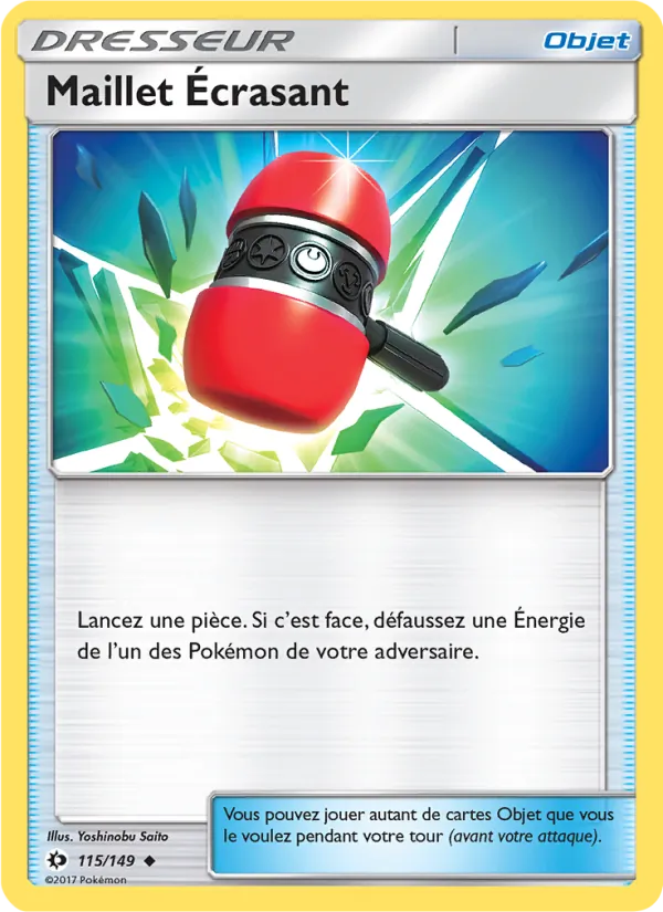 Carte Pokémon Maillet Écrasant 115/149 de l'extension Soleil et Lune