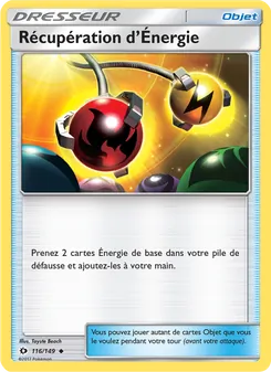 Carte Pokémon Récupération d’Énergie 116
