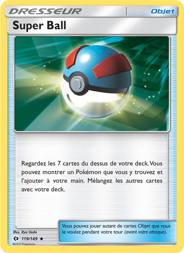 Carte Pokémon Super Ball 119/149 de l'extension Soleil et Lune