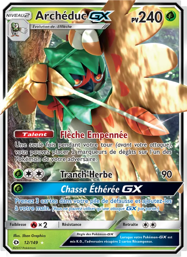 Carte Pokémon Archéduc GX 12/149 de l'extension Soleil et Lune
