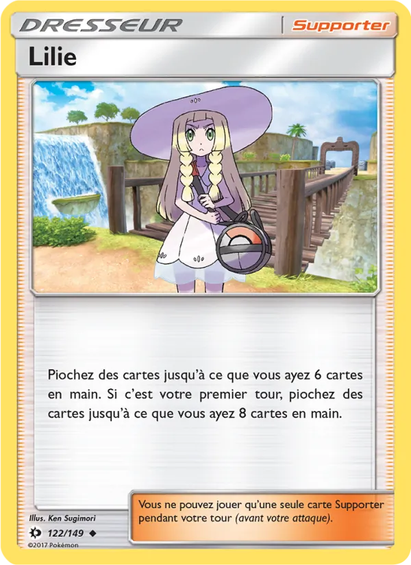 Carte Pokémon Lilie 122/149 de l'extension Soleil et Lune