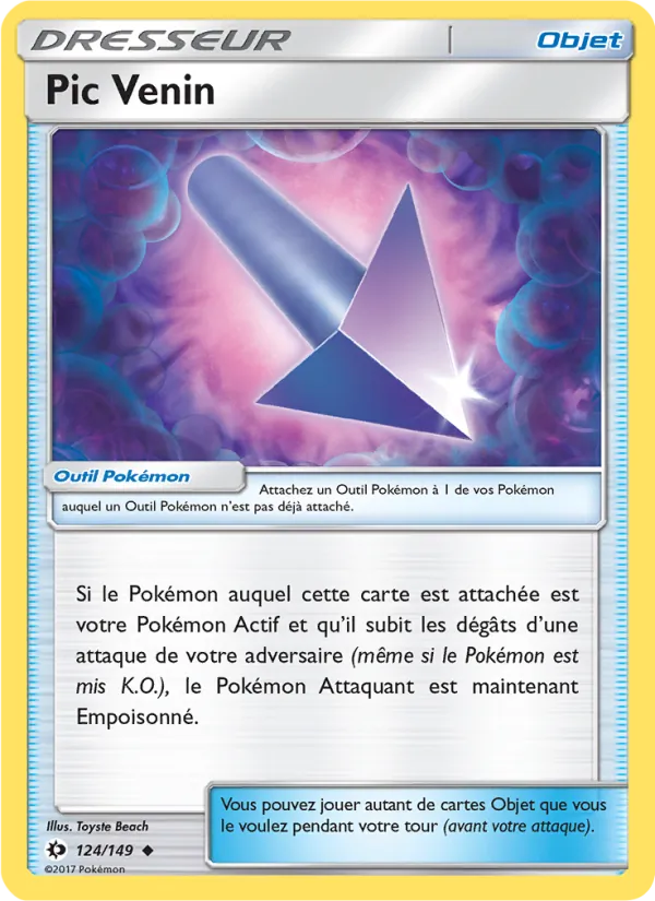 Carte Pokémon Pic Venin 124/149 de l'extension Soleil et Lune
