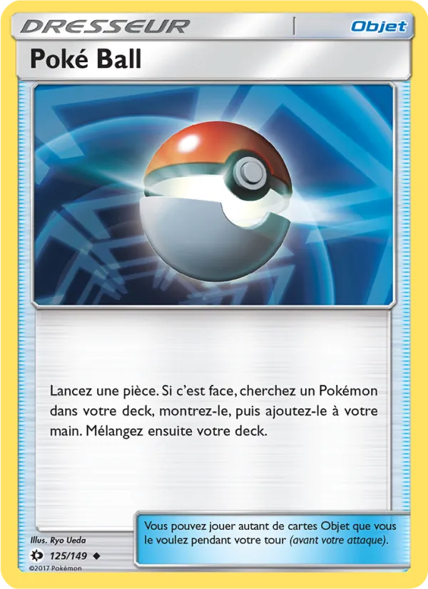 Carte Pokémon Poké Ball 125/149 de l'extension Soleil et Lune
