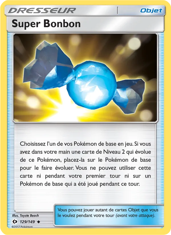 Carte Pokémon Super Bonbon 129/149 de l'extension Soleil et Lune