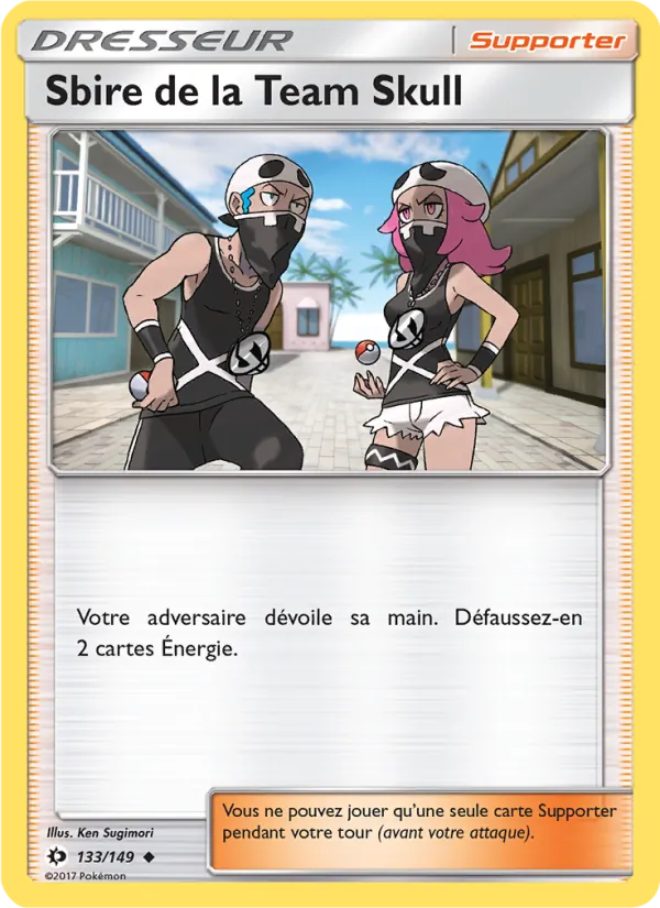 Carte Pokémon Sbire de la Team Skull 133/149 de l'extension Soleil et Lune