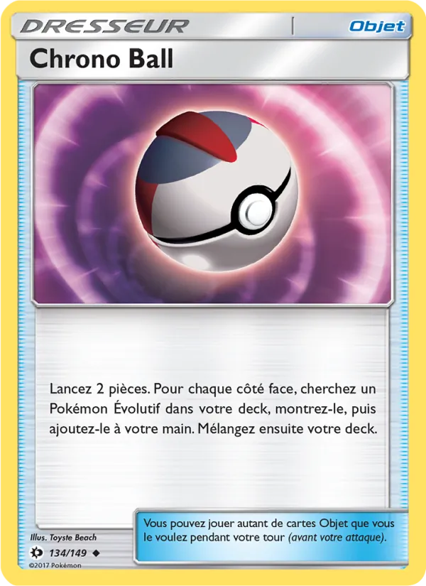 Carte Pokémon Chrono Ball 134/149 de l'extension Soleil et Lune