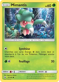 Carte Pokémon Mimantis 14 — Soleil et Lune