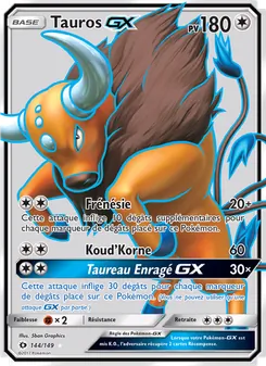 Carte Pokémon Tauros GX 144 — Soleil et Lune