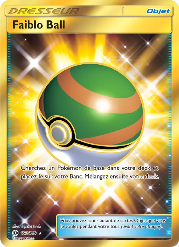 Carte Pokémon Faiblo Ball 158/149 de l'extension Soleil et Lune
