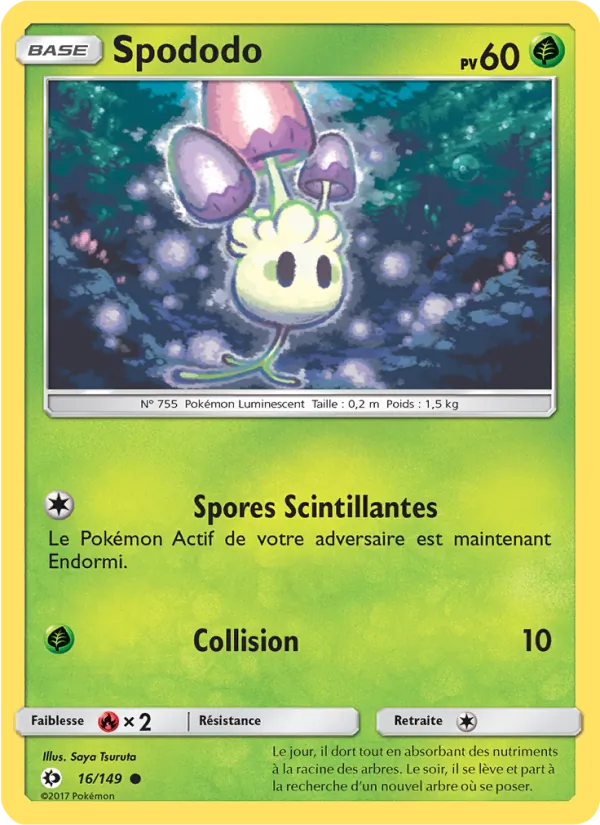 Carte Pokémon Spododo 16/149 de l'extension Soleil et Lune