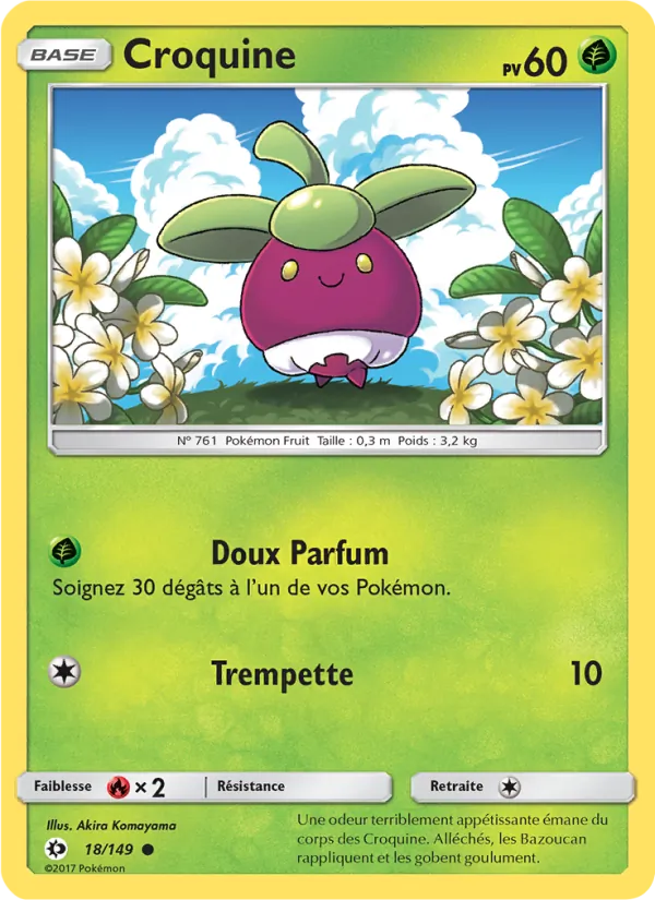 Carte Pokémon Croquine 18/149 de l'extension Soleil et Lune