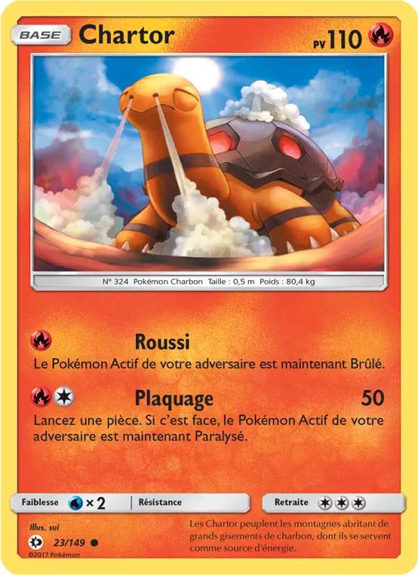 Carte Pokémon Chartor 23/149 de l'extension Soleil et Lune