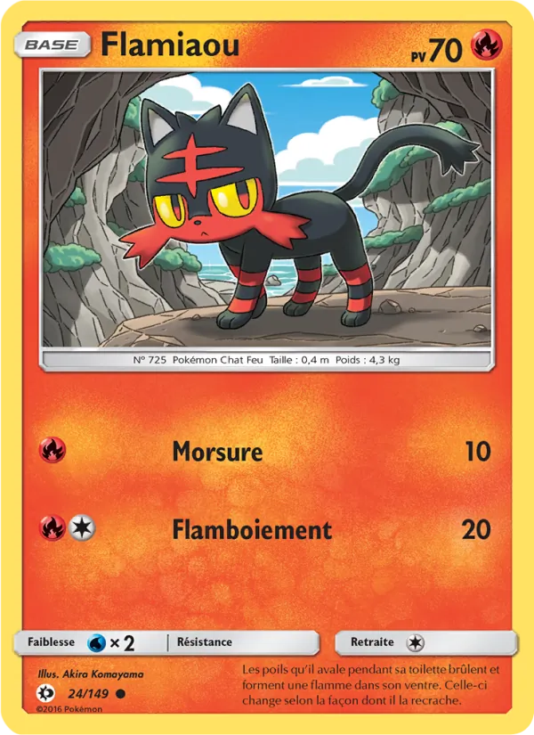 Carte Pokémon Flamiaou 24/149 de l'extension Soleil et Lune