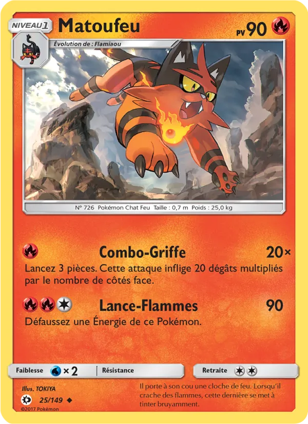 Carte Pokémon Matoufeu 25/149 de l'extension Soleil et Lune