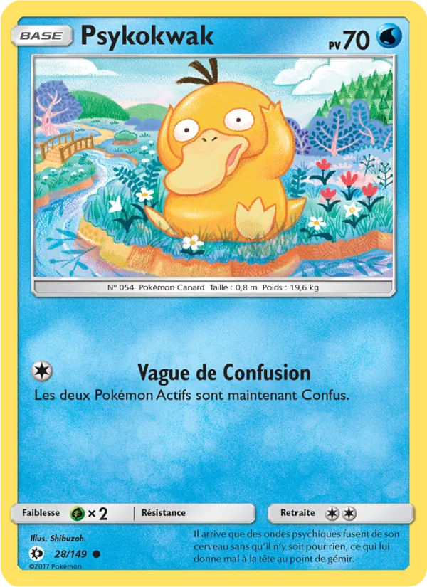 Carte Pokémon Psykokwak 28/149 de l'extension Soleil et Lune