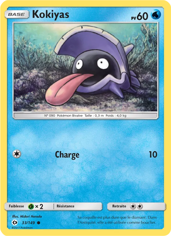 Carte Pokémon Kokiyas 33/149 de l'extension Soleil et Lune