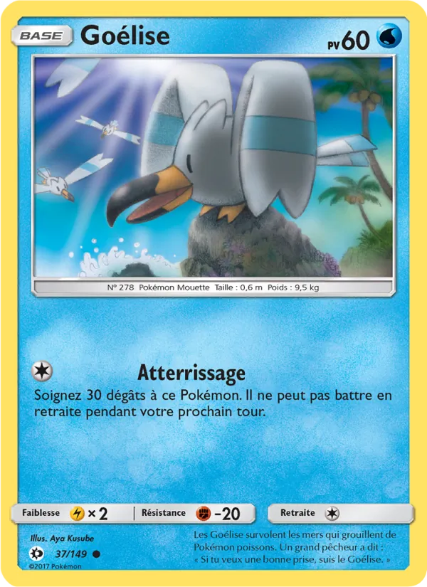 Carte Pokémon Goélise 37/149 de l'extension Soleil et Lune