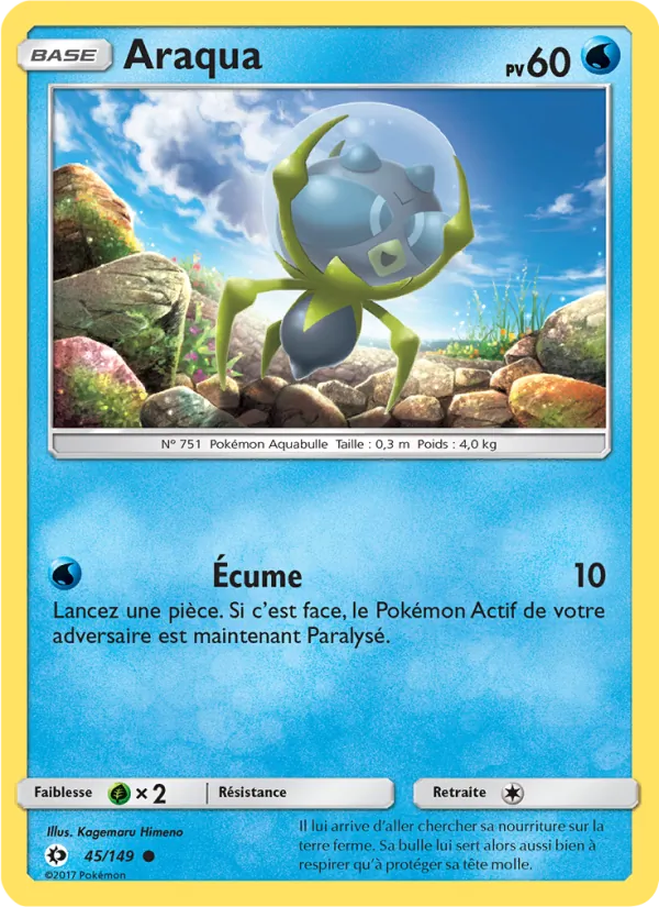 Carte Pokémon Araqua 45/149 de l'extension Soleil et Lune