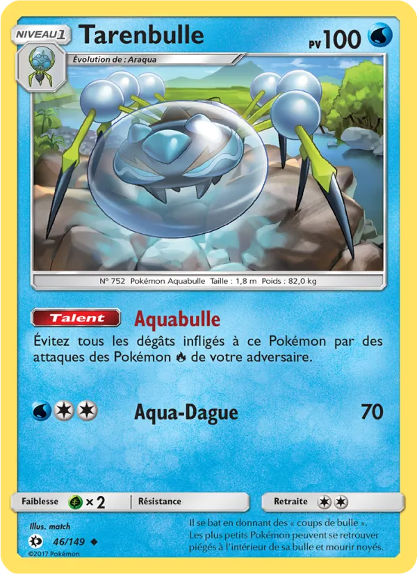 Carte Pokémon Tarenbulle 46/149 de l'extension Soleil et Lune