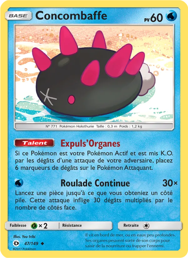 Carte Pokémon Concombaffe 47/149 de l'extension Soleil et Lune