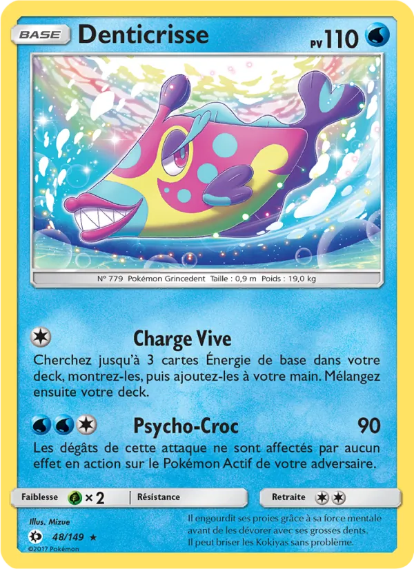 Carte Pokémon Denticrisse 48/149 de l'extension Soleil et Lune