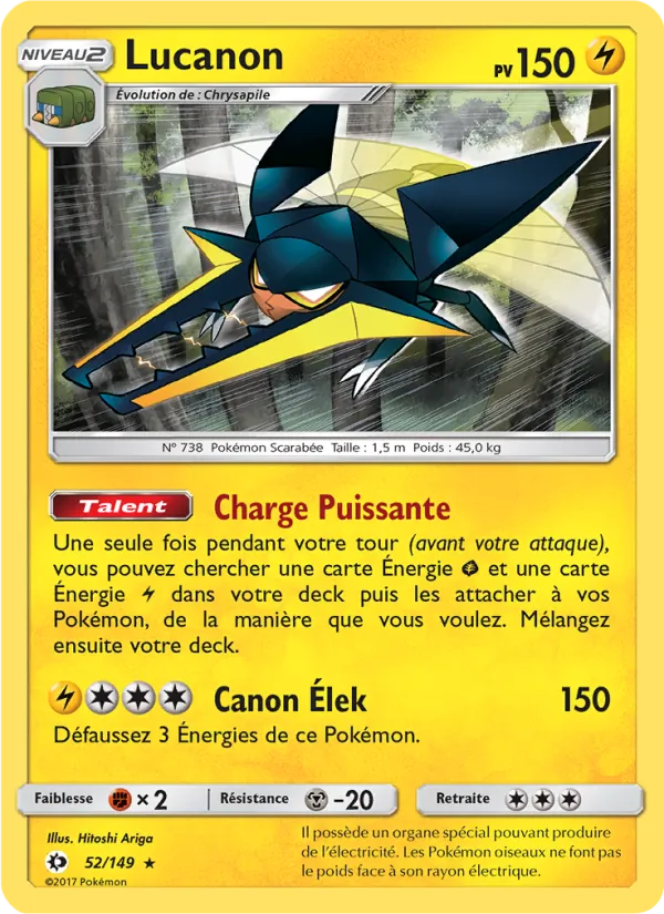 Carte Pokémon Lucanon 52/149 de l'extension Soleil et Lune