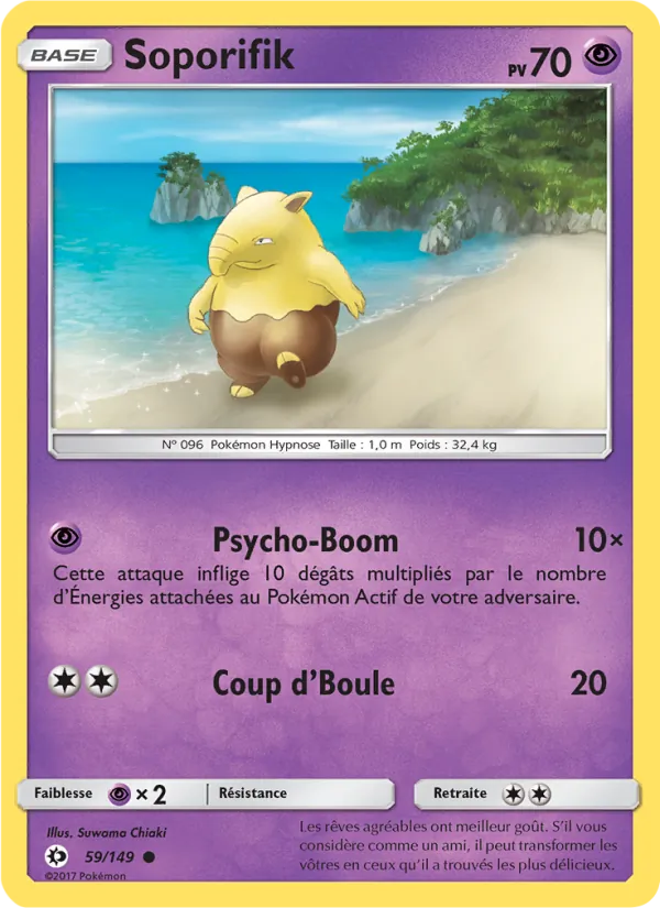 Carte Pokémon Soporifik 59/149 de l'extension Soleil et Lune