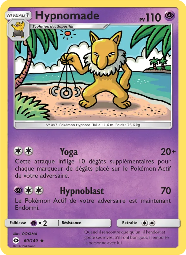 Carte Pokémon Hypnomade 60/149 de l'extension Soleil et Lune