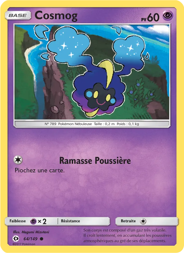 Carte Pokémon Cosmog 64/149 de l'extension Soleil et Lune