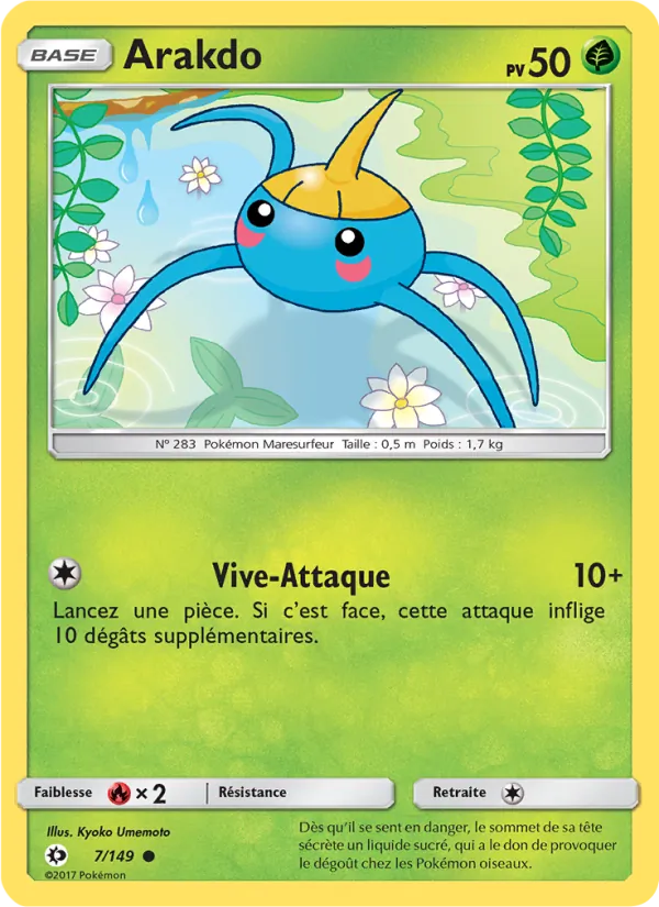 Carte Pokémon Arakdo 7/149 de l'extension Soleil et Lune