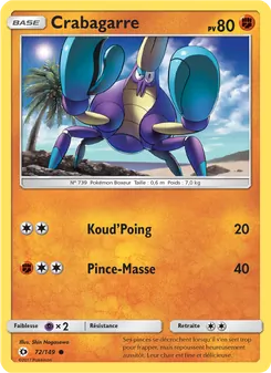 Carte Pokémon Crabagarre 72