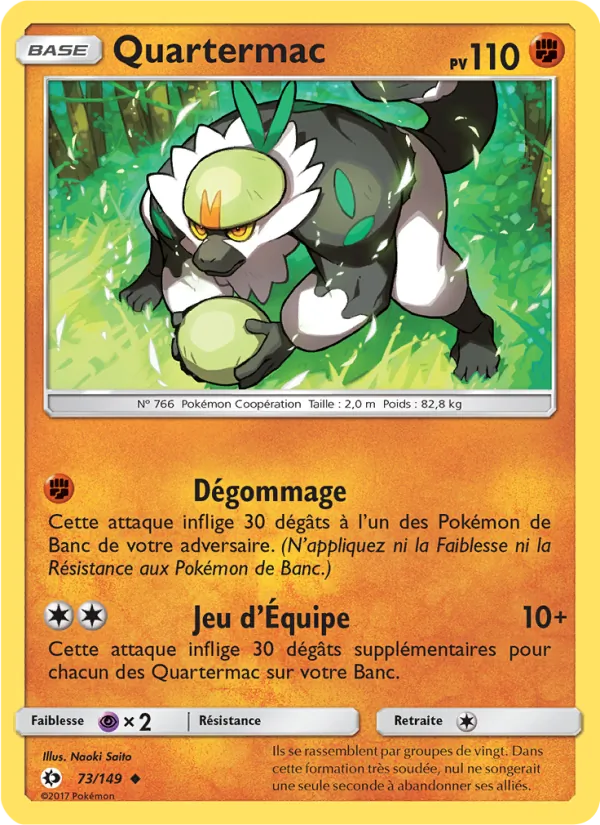 Carte Pokémon Quartermac 73/149 de l'extension Soleil et Lune