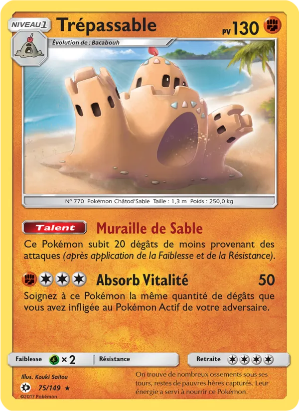 Carte Pokémon Trépassable 75/149 de l'extension Soleil et Lune