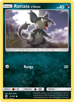 Carte Pokémon Rattata d’Alola 76 — Soleil et Lune