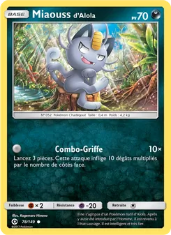 Carte Pokémon Miaouss d’Alola 78