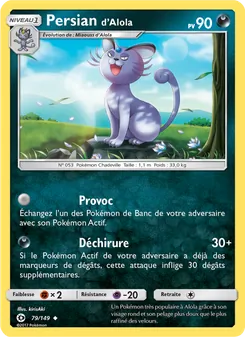Carte Pokémon Persian d’Alola 79