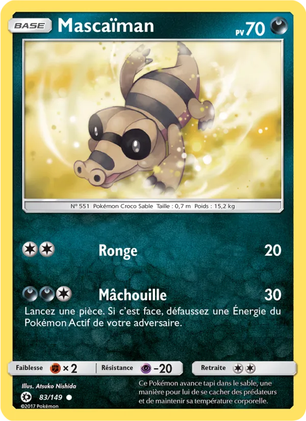 Carte Pokémon Mascaïman 83/149 de l'extension Soleil et Lune