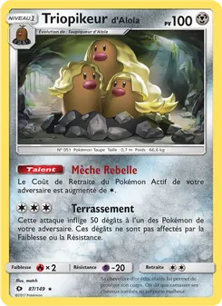 Carte Pokémon Triopikeur d’Alola 87