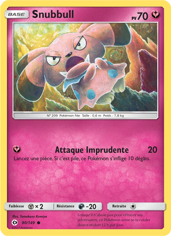 Carte Pokémon Snubbull 90/149 de l'extension Soleil et Lune