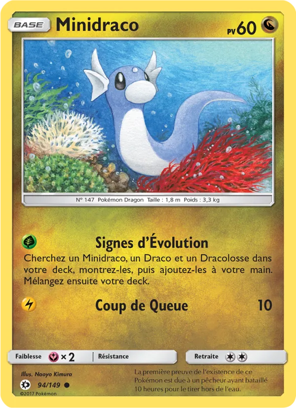 Carte Pokémon Minidraco 94/149 de l'extension Soleil et Lune