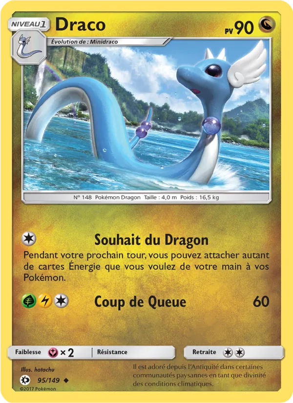 Carte Pokémon Draco 95/149 de l'extension Soleil et Lune