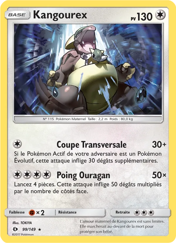 Carte Pokémon Kangourex 99/149 de l'extension Soleil et Lune