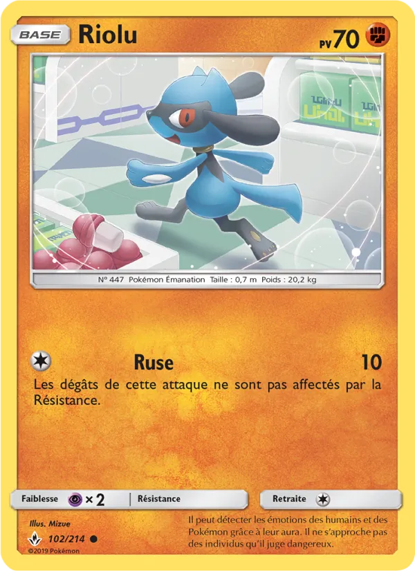 Carte Pokémon Riolu 102/214 de l'extension Alliance Infaillible
