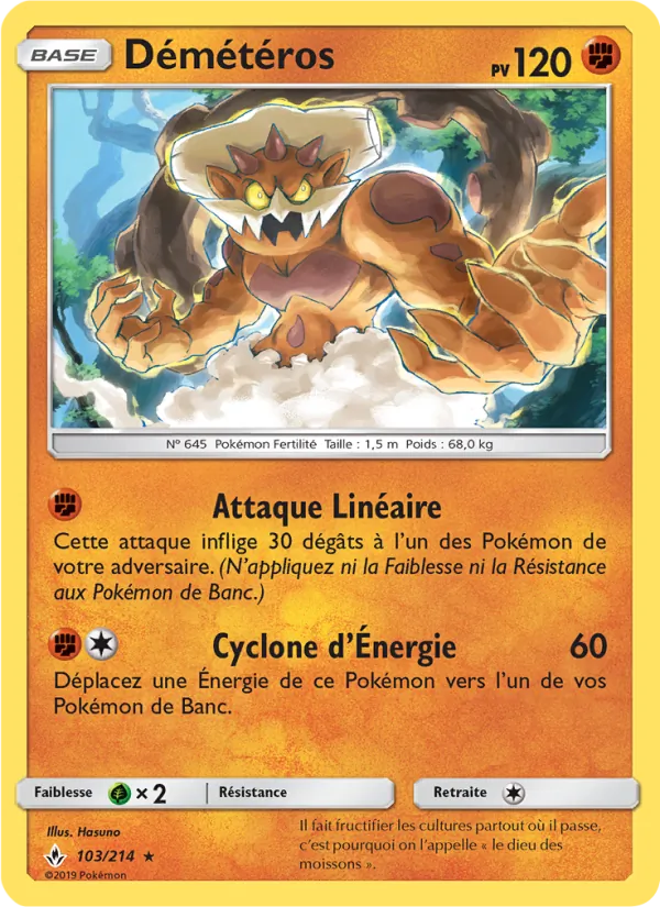 Carte Pokémon Démétéros 103/214 de l'extension Alliance Infaillible