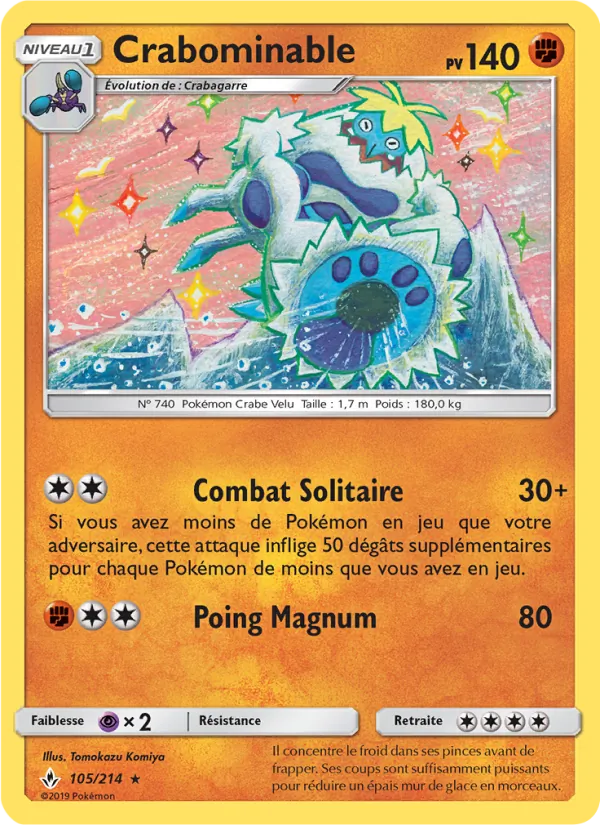 Carte Pokémon Crabominable 105/214 de l'extension Alliance Infaillible