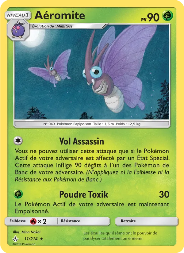 Carte Pokémon Aéromite 11/214 de l'extension Alliance Infaillible