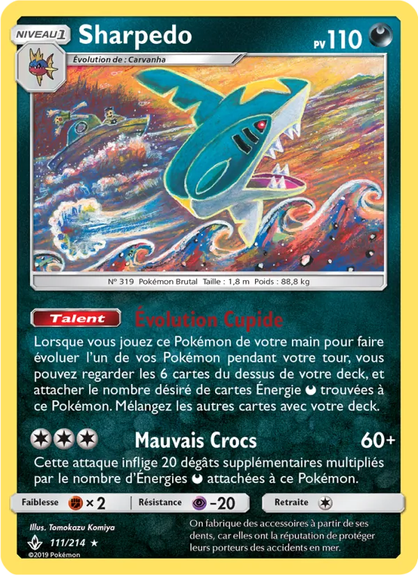 Carte Pokémon Sharpedo 111/214 de l'extension Alliance Infaillible